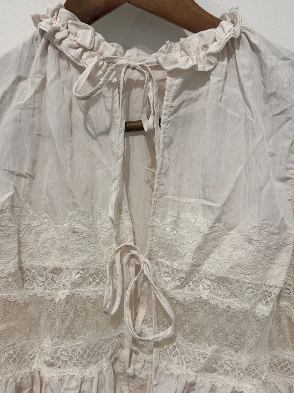 New FREE PEOPLE Intimately FP Forever Young Bed Jacket In White Alyssum Sz XS